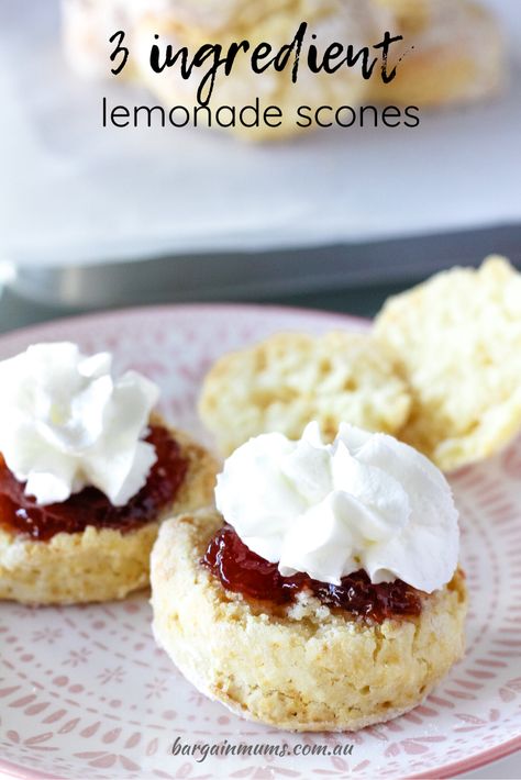 Lemonade Scones Recipe, Morning Tea Platter, Morning Tea Ideas, Lemonade Scone Recipe, 3 Ingredient Scones, Perfect Scones, School Baking, Lemonade Scones, Bread Artisan