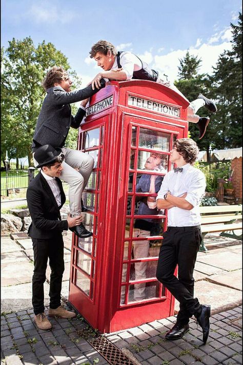 why is niall in the telephone booth, we should be able to see him betterr yooo.  -nikki Imagines One Direction, Wallpaper One Direction, One Direction Photoshoot, Four One Direction, One Direction Lockscreen, 1d Day, Gambar One Direction, What I Like About You, One Direction Wallpaper