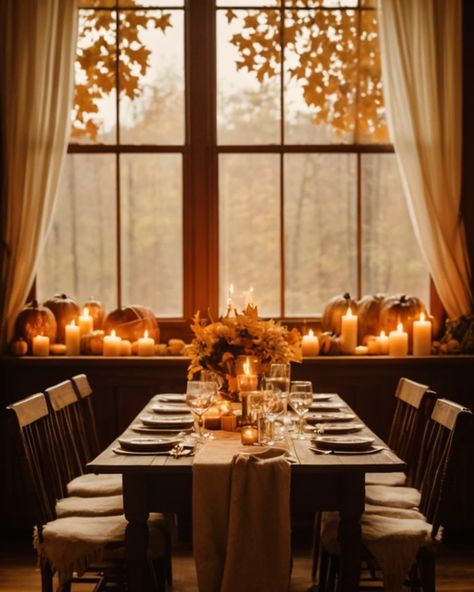 Step into the warmth of a Thanksgiving gathering where every detail tells a story. The golden glow of candles, the scent of roasted turkey, and the soft rustle of autumn leaves outside create a haven of gratitude and connection. This table isn’t just set for a meal; it’s set for memories, laughter, and love. 🍂 What’s your favorite Thanksgiving tradition or dish? Let’s celebrate together—drop it in the comments! #thanksgivingtable #diningroom #autumn #inviting #thanksgiving #seasonofgratitud... Thanksgiving Tradition, Thanksgiving Gathering, Thanksgiving Traditions, Golden Glow, Roasted Turkey, Thanksgiving Table, The Golden, Autumn Leaves, Gratitude