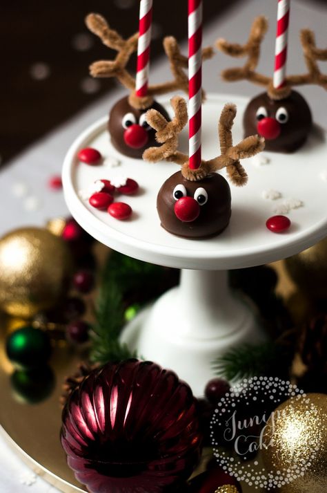 Christmas Cake Pops Ideas, Xmas Movie Night, Christmas Baking Cake, Cake Pops Tutorial, Christmas Cake Balls, Holiday Cake Pop, Reindeer Cake, Themed Baking, Cake Pops Ideas