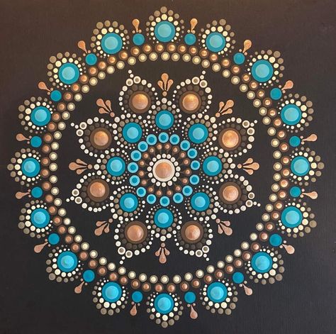 Dream Catcher Dot Painting, Dot Mandala Square Canvas, Dotting Designs, Dot Mandala Art, Dot Painting Tools, Art Deco Paintings, Mandala Painted Rocks, Mandala Rock Art, Mandala Canvas