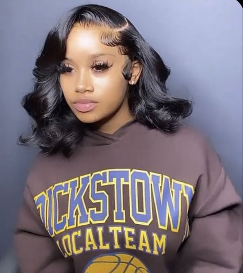 Short Body Wave Wigs For Black Women, Curly Bob Lace Front Wig Side Part, 16 Inch Wig With Curls, Cute Prom Hairstyles For Black Women, Cute Short Frontal Hairstyles, Short Curled Lace Front Wigs, Short Bundles Hairstyles Black Women, Short Frontal Hairstyles For Black Women, Cute Short Sew Ins Hairstyles