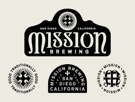 San Diego brewery by Ryan Pickard on Dribbble Craft Beer Logo, Retro Logo Inspiration, Logo Design Unique, Brewery Logo, Brewery Design, Creative Logos, Startup Logo, Minimalist Retro, Beer Logo