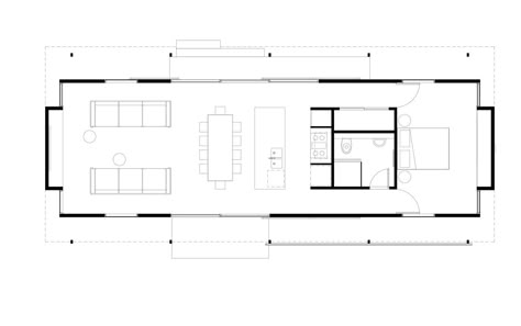 Residential Architecture Apartment, Long House, Apartment Floor Plans, Narrow House, Tiny House Floor Plans, Apartment Architecture, Small Houses, Cabin Plans, Tiny House Plans