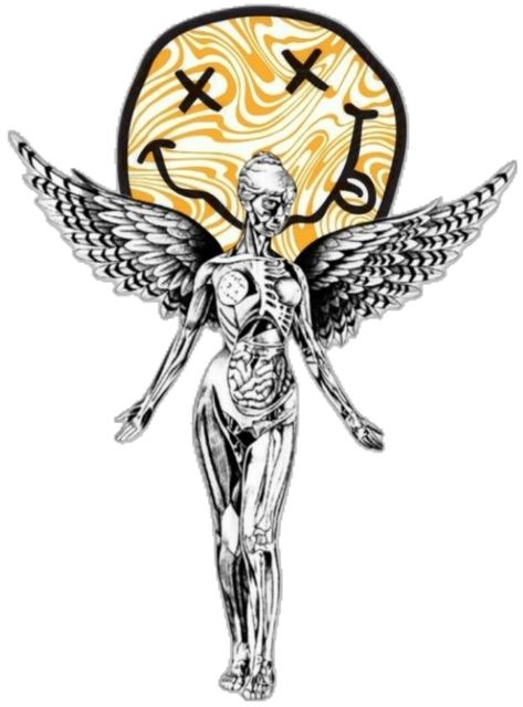 Nirvana Logo Tattoo, Nirvana Wallpaper, Nirvana Tattoo, Nirvana Art, Nirvana Logo, Nirvana In Utero, In Utero, Nirvana Kurt, Angel Tattoo