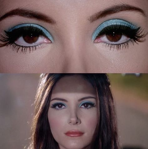 2000 Makeup Trends, Makeup Y2k, Blue Eyeshadow Makeup, The Love Witch, 90s Makeup Look, 60s Makeup, Blue Eyeshadow Looks, Y2k Makeup, Witch Core