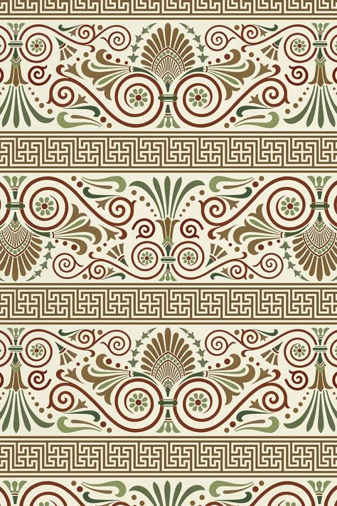 Decorative ancient Greek key pattern background psd | free image by rawpixel.com / manotang Greek Background Tattoo, Ancient Greek Patterns, Ancient Greece Illustration, Coffee Mockup, Wallpaper Classic, Antique Archeology, Italian Pattern, Scrapbook Ephemera, Leaf Vector