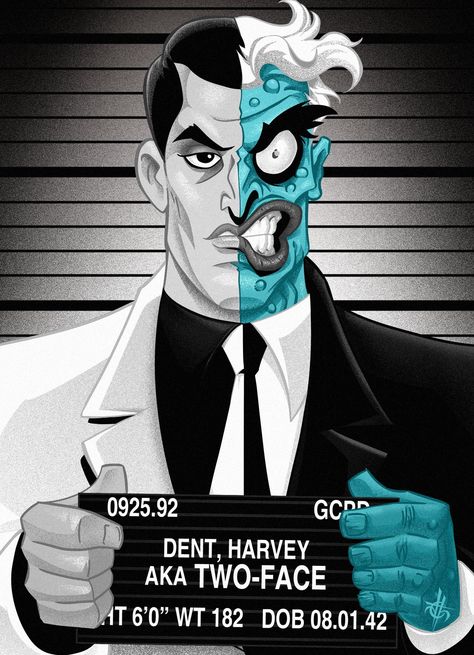 Batman: TAS on Twitter: "Batman: the animated series mugshots by @ElBlackBat https://t.co/cBbEExL76R 2/3 https://t.co/Q6tLvojUuQ" / Twitter Batman Tas, Two Face Batman, Catwoman Comic, Gotham Villains, Bat Design, Heroes And Villains, Superhero Batman, Comic Villains, Univers Dc