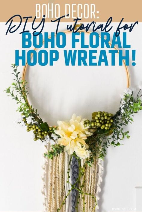 Dollar Store Projects, Frugal Decor, Floral Hoop Wreath, Yarn Tutorials, Boho Yarn, Boho Decor Ideas, Yarn Hanging, Unicorn Spit, Diy Unicorn