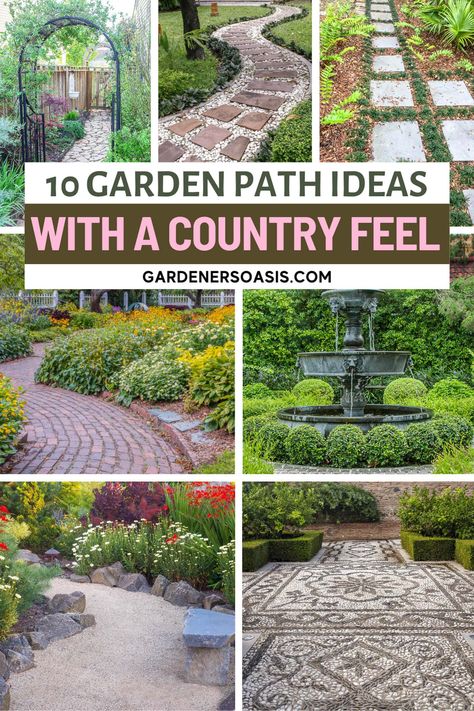 Garden Path Ideas: 10 Ways To Create A Beautiful Walkway | Landscaping Garden Paths And Walkways, Garden Path Ideas, Gravel Walkway, Whimsical Diy, Budget Landscaping, Walkway Landscaping, Path Ideas, Brick Garden, Gravel Path