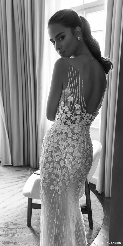 Elihav Sasson, Sheath Wedding, Wedding Dresses 2018, Sweetheart Wedding Dress, Beauty Dress, Chapel Train, Jewel Neck, Wedding Dress Inspiration, Beautiful Wedding Dresses