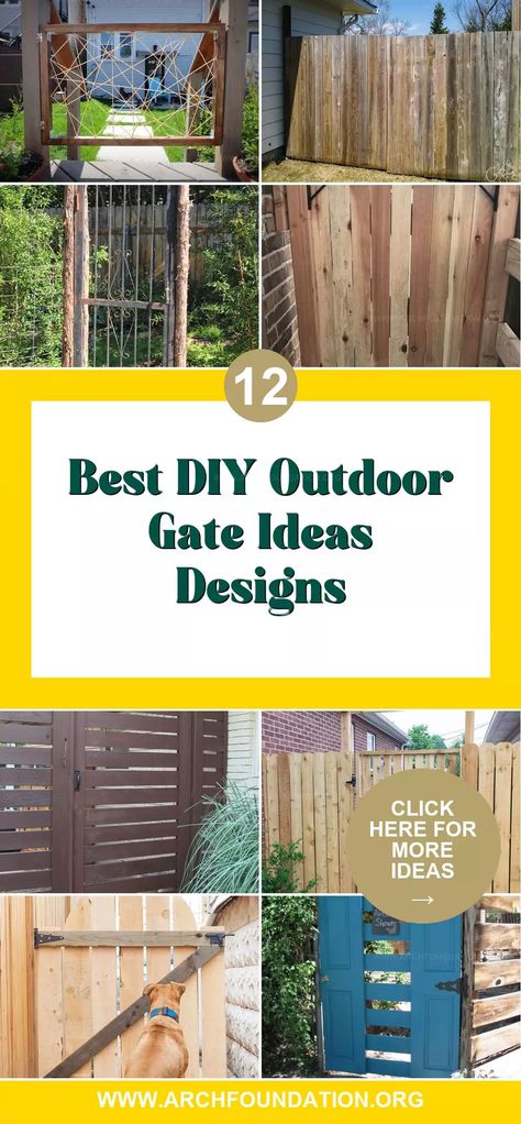 A well-designed gate is more than just a functional element; it’s a statement piece that sets the tone for your garden. With these 12 DIY outdoor gate ideas, you can create a unique and personalized entrance that reflects the style of your home and garden. Decorative Gates Entrance, Wood And Metal Gates Ideas, Shed Entrance Ideas, Large Gate Ideas, Side Gates Ideas Modern, Diy Outdoor Gate Ideas, Backyard Gate Ideas, Outdoor Gates Ideas, Wood Gates Ideas