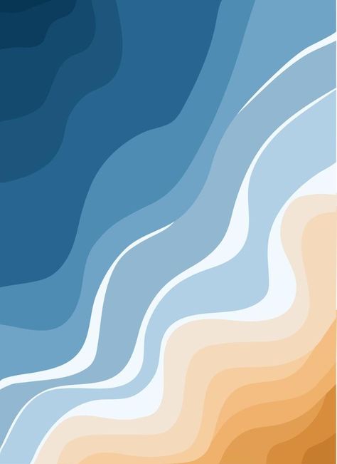 WebTop view of the blue sea and sandy beach. Ocean waves. Abstract stylish background with tropical coastline. Beach Wave Drawing, Beach Cartoon Drawing, Ocean Design Ideas, Painting Ideas On Canvas Eyes, Abstract Wave Art, Beach Design Graphic, Abstract Waves Painting, Water Abstract Art, Beach Waves Drawing