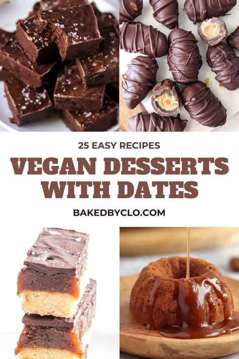 Date Vegan Recipes, Vegan Date Dessert Recipes, Vegan Dates Recipes, What Can You Make With Dates, Desserts Made From Dates, Vegan Dessert With Dates, Date Sweetened Cake, Vegan Date Dessert, Whole Food Dessert Recipes