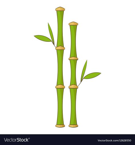 Bamboo Cartoon, Green Bamboo, Art Jewelry Design, Bamboo Tree, Simple Illustration, Cactus Flower, Cartoon Style, Cartoon Illustration, Art Stuff