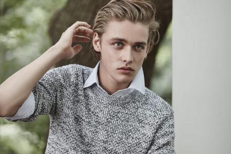 Reiss The Transition 2016 Men’s Lookbook | FashionBeans.com Jeremy Dufour, Grunge Boy, Blonde Guys, Photography Poses For Men, The Secret History, New Face, Poses For Men, Long Hair Styles Men, Male Face