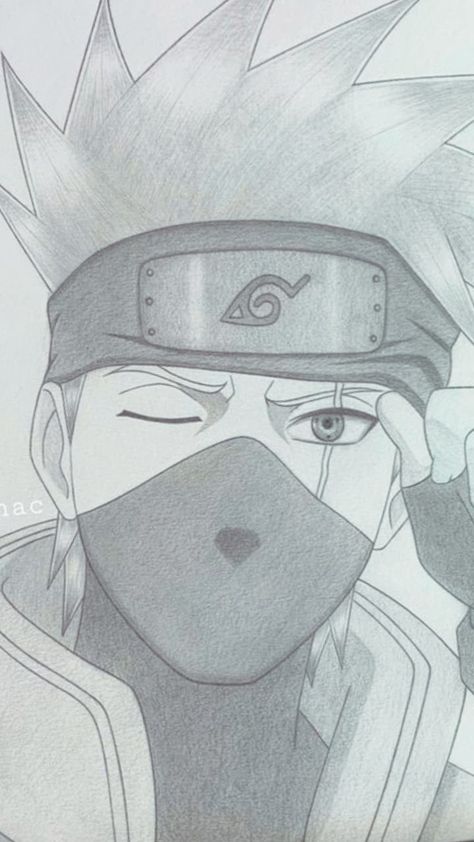 Drawing Of Kakashi Hatake, Kakashi Sketch Drawings, Kakashi Drawing Art, Kakashi Hatake Sketch, Kakashi Hatake Drawing, Kakashi Sketch, Kakashi Hatake Face, New Drawing Ideas, Easy Manga Drawings