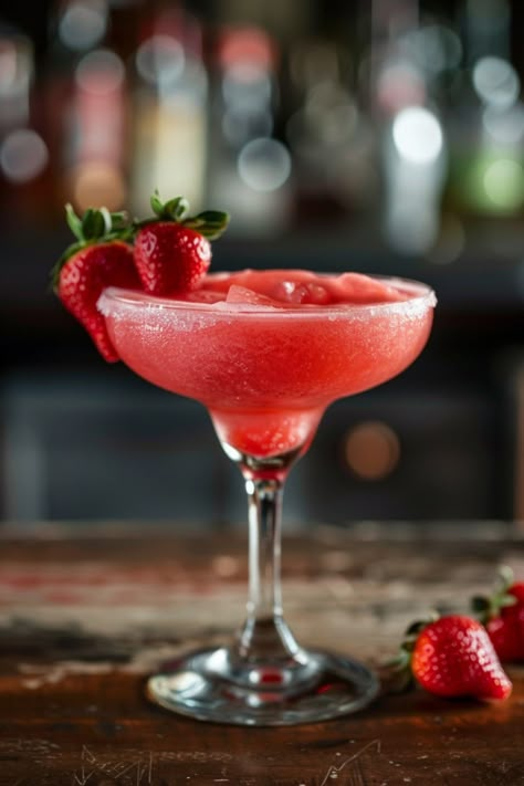 Indulge in the refreshing flavors of summer with this delicious strawberry daiquiri recipe. This fruity cocktail is the perfect blend of sweet strawberries, tangy lime juice, and rum. Whether you're lounging by the pool or hosting a backyard barbecue, this strawberry daiquiri will elevate any occasion. With just a few simple ingredients and easy steps, you can whip up this refreshing drink in no time. Strawberry Mojitos, Cocktails Strawberry, Apartment Clubhouse, Princess Drinks, Strawberry Daiquiri Cocktail, Strawberry Daiquiri Recipe, Pool Party Drinks, Strawberry Cocktail, Drinks Refreshing