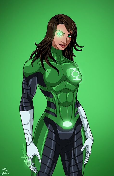 Lanterna Verde [Jessica Cruz] (Earth-27) commission by phil-cho Toni Shalifoe, Jessica Cruz Green Lantern, Dc Heroines, Jessica Cruz, Superhero Oc, Earth 27, John Diggle, Raven Fanart, Green Lanterns