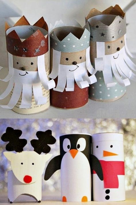 Xmas Toilet Roll Crafts, Christmas Tree Paper Craft, Christmas Toilet Paper, Toilet Roll Craft, Toilet Paper Crafts, Christmas Cards Kids, Paper Christmas Decorations, Noel Diy, Toilet Paper Roll Crafts