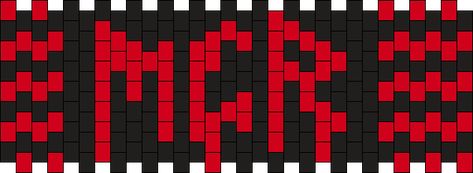 Emo Kandi Cuff, Emo Kandi Patterns, Mcr Kandi Cuff, Mcr Kandi Pattern, Kandi Tie Pattern, Mcr Kandi, Kandi Templates, Emo Designs, Kandi Cuff Patterns