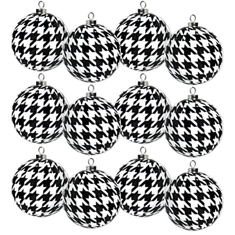 Houndstooth Christmas Ornaments (12 Pack)! Classic Black and White Check Pattern on 3" Diameter Ornaments. Alabama Houndstooth Collection by Havercamp Black And White Christmas Ornaments, Disco Christmas, Black And White Christmas, Black White Christmas, White Christmas Ornaments, White Houndstooth, Silver Christmas, Houndstooth Pattern, 12 Days Of Christmas