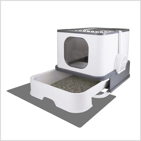 Foldable Cat Litter Box,Large Top Entry Anti-Splashing Litter Box with Lid,Enclosed Plastic Cat Litter Box with Handy Litter Cat Litter Box Diy, Litter Box Cake, Hidden Laundry Rooms, Cat Litter Box Ideas, Cat Liter, Litter Box Ideas, Hiding Cat Litter Box, Diy Litter Box, Liter Box