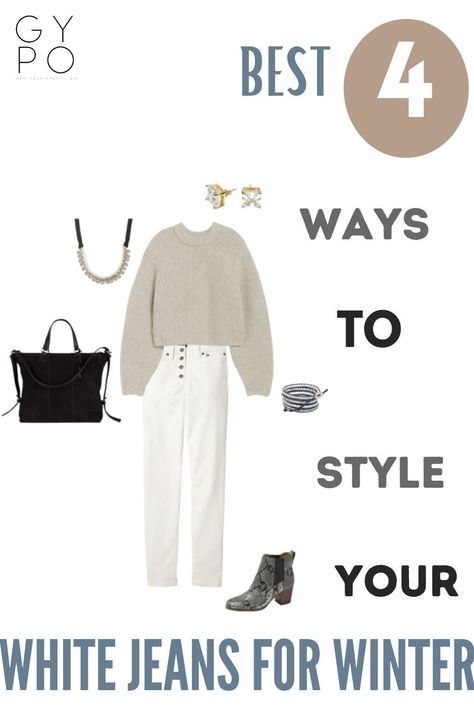 Winter Outfits With White Jeans, White Pants Winter Outfit, Ivory Jeans Outfit, White Jeans Winter Outfit, White Pants Fall Outfit, White Pants In Winter, White Jeans Fall Outfit, White Pants Outfit Winter, White Jeans Outfit Fall