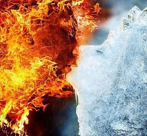 Fire and Ice kiss Fire N Ice, Twin Souls, In Flames, Fire Art, Soul On Fire, Opposites Attract, Ice Queen, Fire And Ice, Fire King