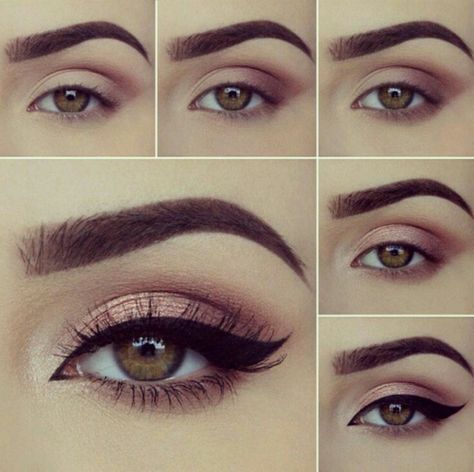 Makeup Ojos, Alat Makeup, Makeup Tip, Makijaż Smokey Eye, Simple Eye Makeup, Makeup Hacks, Trendy Makeup, Gold Eyes, Natural Eye Makeup