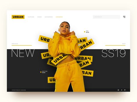 Concept design of urban streetwear website Best Streetwear Brands, Fashion Website Design, Urban Concept, Best Ui Design, Fashion Banner, Clothing Sites, Streetwear Shop, Ui Design Inspiration, Clothing Websites