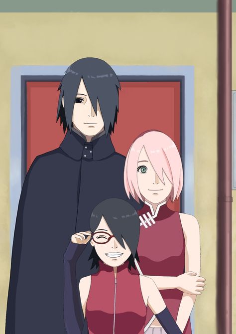 sasusakuonly: “うちは家 || Artist : rai || Permission to post Do not remove/edit source. Do not edit picture. Do not repost without permission from the artist. Please rate/bookmark/follow/fave the artists... Naruto Mignon, Sasuke And Sakura, Sasuke Sakura Sarada, Sasuke Uchiha Sakura Haruno, Boruto And Sarada, Naruto Teams, Sasuke Sakura, Kushina Uzumaki, Uzumaki Boruto