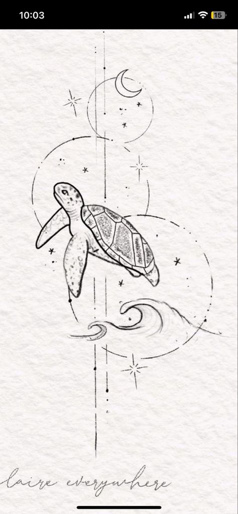 Tattoo Ideas Sea Turtle, Turtle Sun Tattoo, Turtle Spine Tattoo, Turtle Sunflower Tattoo, Meaningful Turtle Tattoos, Sea Turtle And Moon Tattoo, Geometric Turtle Tattoo, Space Turtle Tattoo, Sea Turtle Tattoo Simple Line