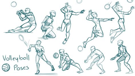 Sports Poses Reference Drawing, Sport Drawing Reference, Sports Drawing Reference, Volleyball Art Reference, Volleyball Drawing Reference, Volleyball Art Draw, Volleyball Pose Reference, Volleyball Poses Reference, Throwing Ball Pose Reference