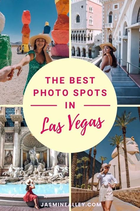 Heading to Vegas and hope to get some great photos? You're in luck! Between the themed hotels and surrounding nature, there are so many Instagrammable places in Las Vegas. Here, I'm going to share the best photo spots in Las Vegas, along with location-specific photo tips to help you get the perfect shot. You'll find a variety of places here, from hotels and cafes to art and nature. From the Eiffel Tower and a gondola ride, to the Valley of Fire State Park and the Hoover Dam- they're all here! Las Vegas On A Budget, Vegas On A Budget, Vegas Instagram, Vegas Itinerary, Las Vegas Cheap, London Travel Guide, Vegas Travel, Las Vegas Vacation, Visit Las Vegas