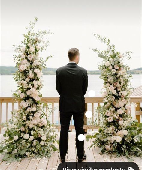 Indoor Ceremony Backdrop, Wedding Arch Alternative, Arches For Weddings, Arch Greenery, Wedding Ceremony Indoor, Arch Wedding Ceremony, Luxe Contemporary, Wedding Arch Greenery, Farmer Wedding