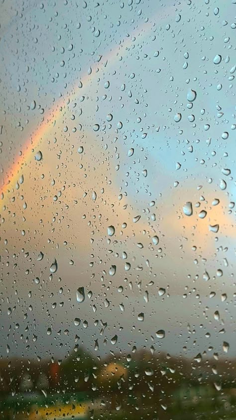 #rainbow #november Rain Background Aesthetic, Monsoon Background, Rainy Backgrounds, Rainy Days Wallpaper, Rainy Day Background, Raining Background, Rain And Rainbow, Rainy Day Wallpaper, Rain Background