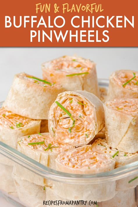 Spice up your plate with these Buffalo Chicken Pinwheels! Irresistibly tasty and a perfect blend of shredded chicken, buffalo sauce, and cream cheese rolled into corn tortillas. This recipe is quick, easy, and sure to be a crowd-pleaser at any gathering. This make-ahead finger food is perfect as a game day nosh, after-school snack or lunch on the go. And you can customize the flavors profile to suit your taste. Click through to get the awesome buffalo chicken pinwheels recipe!! #chickenrecipes Pinwheel Appetizers Buffalo Chicken, Chicken And Cream Cheese Pinwheels, Cream Cheese Chicken Pinwheels, Healthy Handheld Snacks, Chicken Finger Charcuterie Board, Buffalo Chicken Dip Pinwheels, Buffalo Chicken Pinwheels Easy, Birthday Recipes Appetizers, Pinwheel Appetizers Chicken