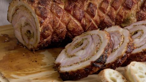 Best Pork Roast, Porchetta Recipe, Porchetta Recipes, Boneless Pork Roast, Diners Drive Ins And Dives, Quick Pickled Onions, Recipes Pork, Bbq Smoker, Frozen Yoghurt