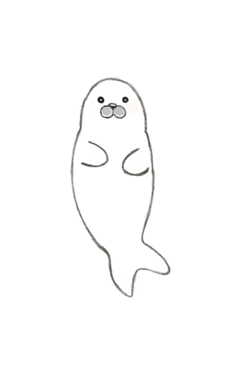 Monk Seal Drawing, Easy Seal Drawing, Whale Sketch Simple, Seal Coloring Page, How To Draw A Seal, Seal Drawing Cute, Seal Tattoo Simple, Baby Seal Drawing, Sea Creature Doodles