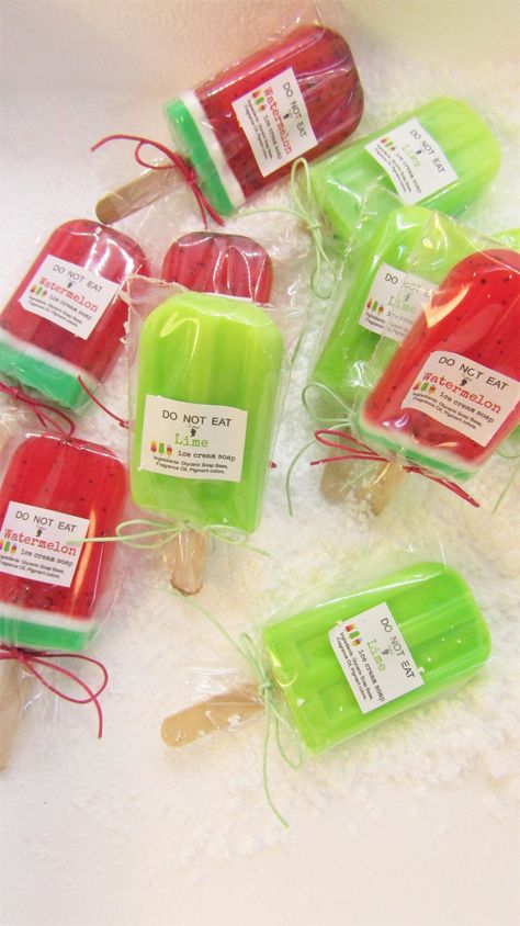 Popsicle Soap Ideas, Soap Popsicles, Popsicle Soap, Cosmetic Business, Market Day Ideas, Valentine Soap, Dessert Soap, Handmade Soap Recipes, Homemade Cosmetics