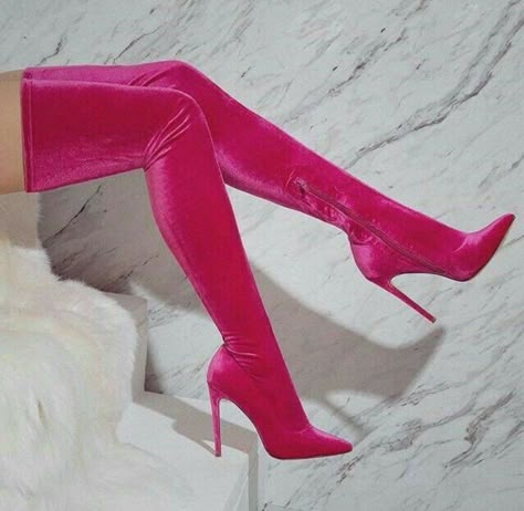 iconic fashion on Twitter: "Shoe… " Thigh High Sock Boots, Kasut Tumit Tinggi, Heel Boots For Women, High Heels Outfit, Mode Rose, Thigh High Heels, Thigh High Boots Heels, Aesthetic Shoes, Pretty Shoes