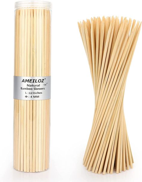 12" Natural Bamboo Wood Barbecue Skewers for Kabob, Appetizer, Fruit, Sausage, Chocolate Fountain, Wooden BBQ Kebob Skewer Stick, Organic Food Sticks for Grilling, Kitchen (Φ=4mm, 100PCS) selling at $10.99 Alat Masak Aesthetic, Pink Penthouse, Appetizer Fruit, Barbecue Skewers, Black Dessert, Skewer Sticks, Chocolate Fountain, Bamboo Skewers, Creative Products