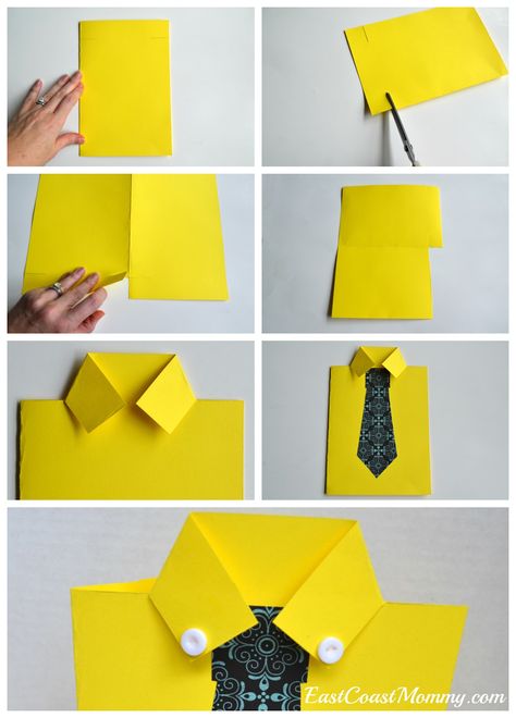 Papa Tag, Origami Shirt, Fathers Day Art, Folding Origami, Shirt And Tie, Diy Father's Day Gifts, 3d Origami, Father's Day Diy, Dad Day