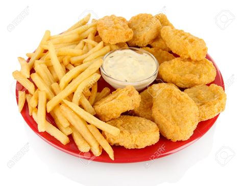 Fries For Dinner, Chicken Nuggets And Fries, Chicken Nuggets And Chips, Nuggets And Fries, Dino Chicken Nuggets, Cheesy Fries, Large Fries, Salty Foods, Birthday Food