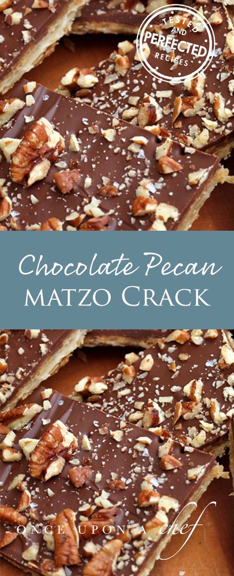 Chocolate Toffee Matzo Crack Chocolate Pecans, Xmas Baking, Once Upon A Chef, Heath Bars, Fun Cakes, Passover Recipes, Chocolate Toffee, Chocolate Pecan, Melted Chocolate