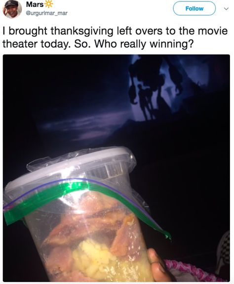 21 People Who Snuck Truly Insane Things In Movie Theaters Movie Theater Hacks, Thanksgiving Left Overs, Movie Theater Snacks, Movie Theaters, Movie Theater, Food Ideas, Theater, Snacks, Funny