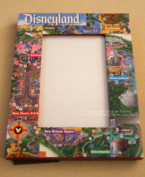 Disneyland Map Frame and Souvenir Box | WDWMAGIC - Unofficial Walt Disney World discussion forums Disney Park Map Crafts, Disneyland Maps, Decoupage Frame, Disney Maps, Disney Map, Map Frame, Disneyland Map, Disney Frames, Disney Room Decor