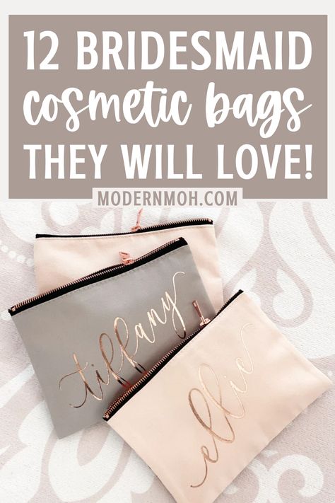 Bridesmaid Makeup Bags Gift Ideas, Wedding Day Bridesmaid Gifts, Bridesmaid Makeup Bag Gift, Bridesmaid Cosmetic Bag, Bridal Party Gift Bag, Bridal Party Makeup, Holographic Makeup, Bridesmaid Presents, Bridesmaid Makeup Bag