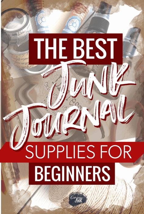 Junk journal supplies for beginners Travel Junk Journal Pages, Junk Journal Gift Ideas, How To Junk Journal For Beginners, Junk Journal Organization, Junk Journal Supplies List, Homemade Journal, Books Diy, Journal Accessories, Journal Techniques